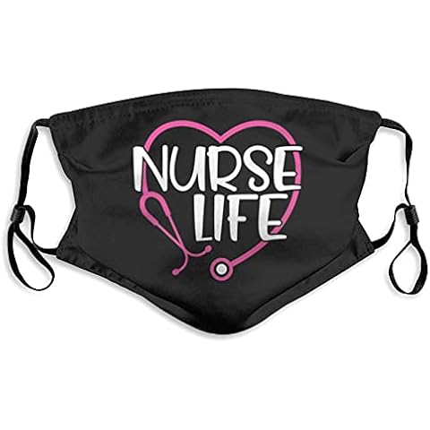 Nurse Life Face Mask With 2 Filters Reusable Adjustable Breathable Washable Bandana Balaclava For Adult Women Men Cover