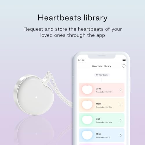 BOND TOUCH Bond Heart - Store and Feel Heartbeat Necklace - Romantic, Heartfelt and unique gift. The ideal Valentine's day gift.4