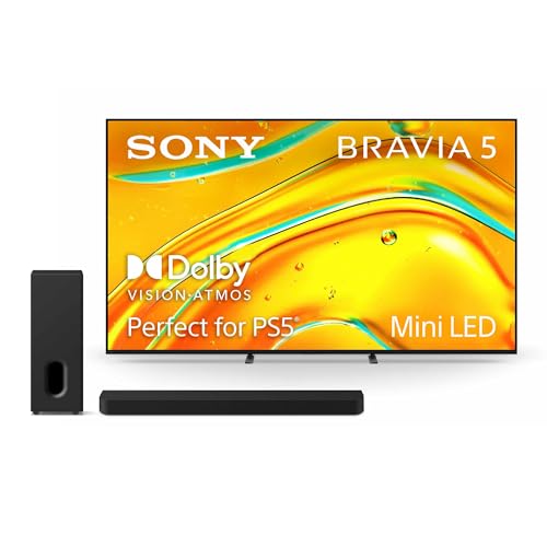 Image of Sony BRAVIA 5 65-Inch 4K Mini LED Smart TV (K-65XR50) with BRAVIA Theater Bar 7 9-Speaker Soundbar and Included BRAVIA Theater Sub 7 Wireless Subwoofer (HT-AP710) Bundle