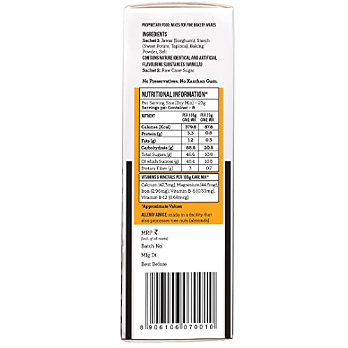 Image of Serapheena Vanilla Pound Cake Mix, 185g | Jowar and Sweet Potato Flour, Gluten Free, No Maida, Quick and Easy to make