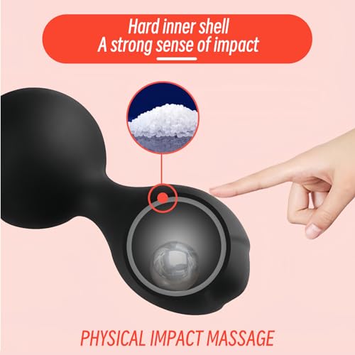 Image of Dual-Ball Anal Plug with Internal Rolling Beads - Enhanced Sensory Stimulation Through Vibrations on Impact - Body-Safe, Comfort-Fit & Unique Design for Ultimate Pleasure, Outdoor Wearable