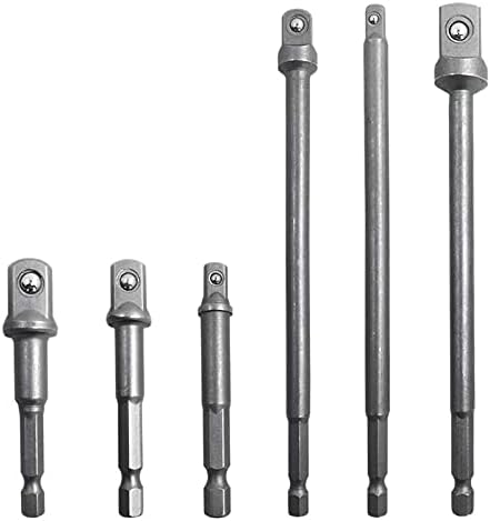 Drill Bits For 6 Pcs Hex Shank Socket Adapter Drill Bit/Set, 1/4-Inch, 3/8-Inch, And 1/2-Inch Driver Power Drill Impact Driv - (Color: Silver)