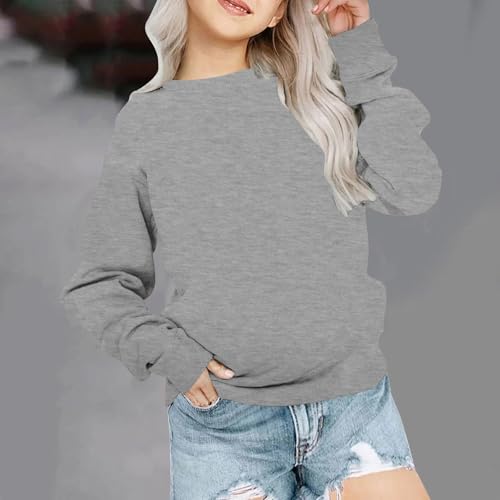 Girls Oversized Crewneck Sweatshirts Toddler Kids Boys Fashion Solid Color Pullover Tops Casual Sweater Clothes3