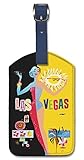 Pacifica Island Art Leatherette Luggage Baggage Tag - Las Vegas by David Klein