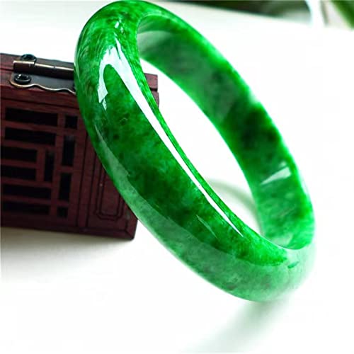 Bangle émeraude en jade naturel 62mm façonné main en bijou artisanal unique