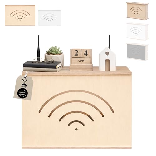 OHANA Router Armario - Caja de almacenaje - Esconderse - Router Box - Caja de pared - Caja de pared - Estantería WiFi - Armario WiFi - Fabricado en la UE (40 x 9,5 x 32)
