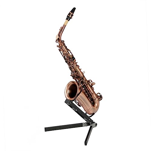 FAVOMOTO Portable Alto and Tenor Saxophone Stand Foldable Design - Foot and Extra Peg for Home and Stage Use