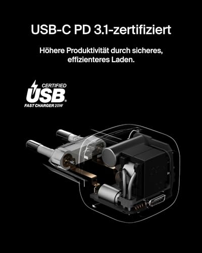 Belkin BoostCharge USB-C Ladegerät, kompaktes 20 W USB-C Schnellladegerät, USB C netzteil für Apple iPhone 17/16, Air, Plus, Pro… – Ansicht 5