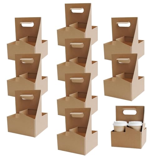 Portabebidas con asa para reparto a domicilio en cajas portadoras de cartón resistente