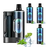 HECCO 電子タバコ vape シーシャ ポッド3個付き 約15,000回吸引回数 アイスミント カートリッジ交換可能 大容量 使い捨て 持ち運びシーシャ ニコチン0 タール0 禁煙グッズ スターターキット