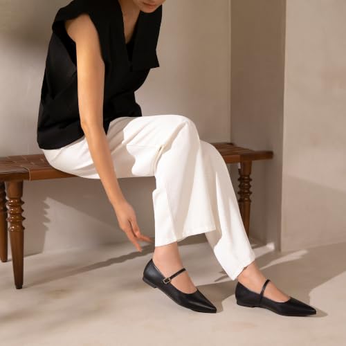 Soesyi Women's Mary Jane Flats Pointed Toe Closed Ballet Flats,Lightweight,Size 11,Black by Soesyi - Used condition - Image 3