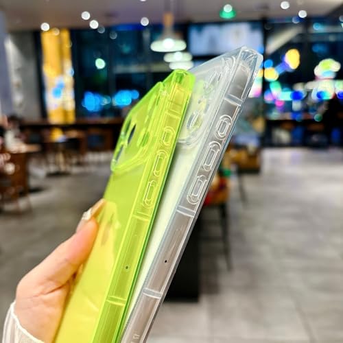Coque rectangulaire iPhone 17 Pro jaune silicone anti-jaunissement