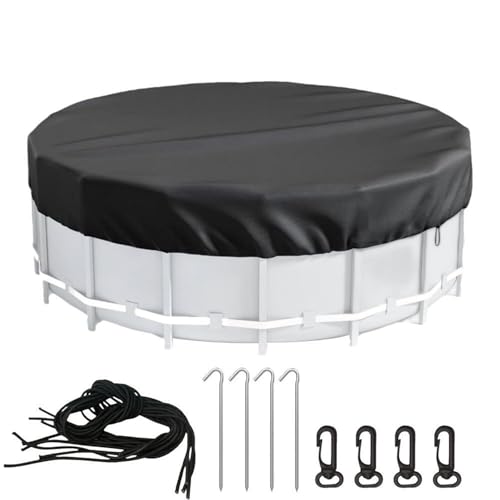 FonHNDG Copertura for Piscina Rotonda Esterna, Antipioggia, for Piscina, Copertura for Trampolino, Accessori for Piscine, 8-12 Piedi per Piscina, Giardino(10FT)