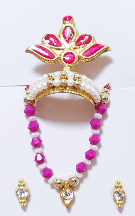 Janmashtmi Special Thakurji Mukut Basuri Bajuband Mala Shringar Set For Krishna Bal Gopal Laddu Gopal – Multicolor Size 3 - View #7