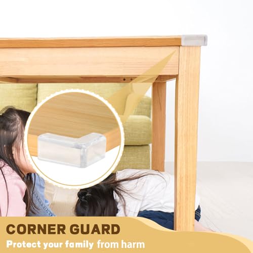 Image of ASTIMESA Thickened Corner Protectors for Furniture, Clear Table Corner Covers Guards, Sharp Edge Bed Corner Bumpers Cushion for Countertop Desk Cabinets (L-Shape) (12 Pack)