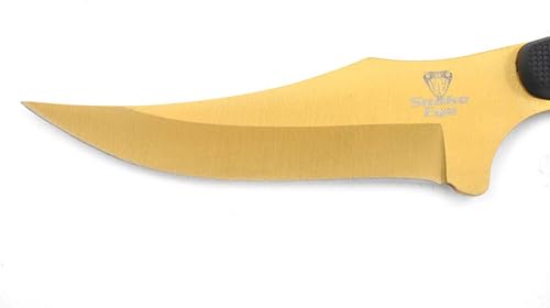 Miniatura 5 de Snake Eye Tactical Cuchillo táctico de espiga completa de 9 pulgadas con sacapuntas y funda de plástico ABS (dorado)