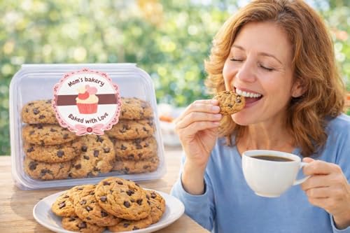 Image of MOM'S BAKERY Homemade Crunchy Chocochip Eggless Cookies - 200gm Soft, Chewy Hygienic & Freshly Baked Snack Treats- Ideal for Gifting | Perfect for Biscuit Lovers | No Egg, Healthy & High Fiber for Anytime Cravings for Tea Time