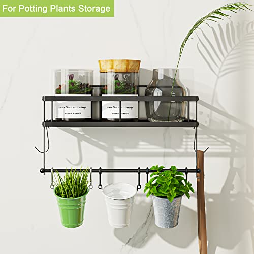 Esow Paper Towel Holder With Shelf Storage, Adhesive Wall Mount 2-In-1 Basket Organizer For Kitchen & Bathroom, Durable Metal Wire Design, Stainless Steel 304 Matte Black Finish #TOP6