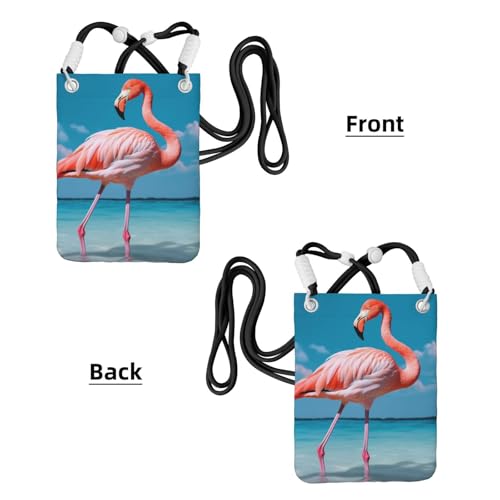 Flamingo in Water Crossbody Phone Bag for Women Men Waterproof Mini Cellphone Purse Wallet Small Crossbody Bags with Adjustable Strap Travel Cell Phone Pouch Belt Pouch2