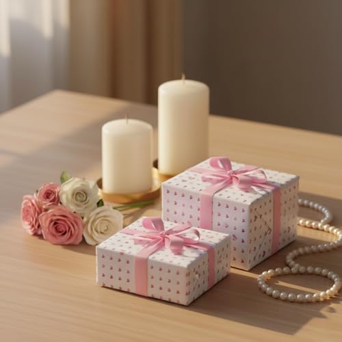 Image of QIPS | NUKKAD Beautiful Hearts Printed Gift Wrapping Paper - Pack of 10 Sheets (19 inch x 29 inch) | Glossy Finish, 80 GSM Acid-Free Paper | Ideal for Birthdays, Baby Showers & Festivals