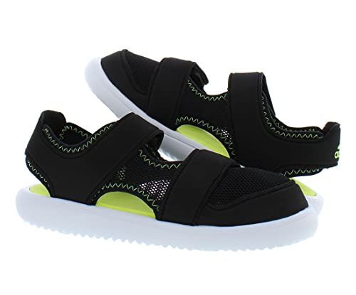 adidas Water Sandal Ct Boys Shoes Size 2, Color: Black/Yellow2