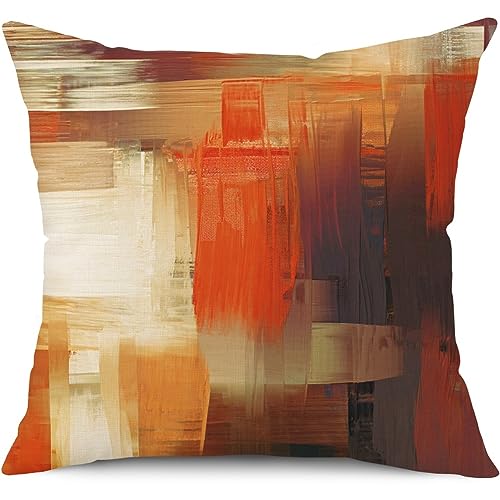 BCKAKQA Throw Pillow Covers 45 x 45cm Set of 4 Red Orange Decorative Cushion Covers 18x18 inches Soft Polyester Square Pillowcases for Bedroom Living Room Sofa Couch Bed Throw Pillow Cases - Image 2