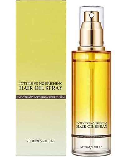 Leave-In Conditioner Hair Oil Spray, Intensive Nourishing Hair Conditioning Oil Spray for Dry and Frizzy Hair, FragranceHair Care Essential OilSpray, Smooths & Softens, For All Hair Types (80ml, 1PC)