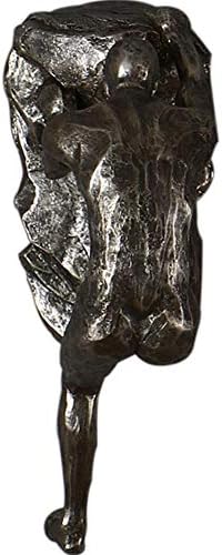 A.B Crew Unique Resin Made Climbing Man Wall Art Home Decor Sculpture (Silver Posture 3)