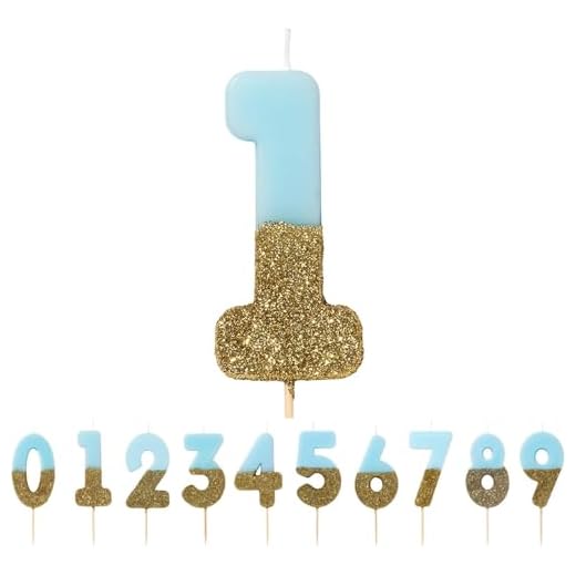 Talking Tables Bday-Candle-BLU Originales Bougie Chiffre 1 | Topper Gâteau Anniversaire | Paillettes Or et Bleu, Multicolor