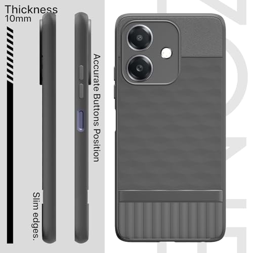 Image of Pikkme Back Cover for Realme C61 / Realme Narzo N61 Camera Protection 3D Hexa Cube Design Silicone Protective Bumper Case (Grey)