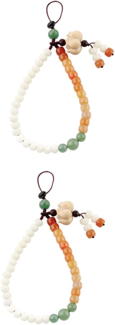 Outanaya 2pcs Chinese Style Gold Jade Mobile Phone Wrist Lanyard Lightweight and Creative Phone Strap for Easy Carrying for Everyday Use and Gifting
