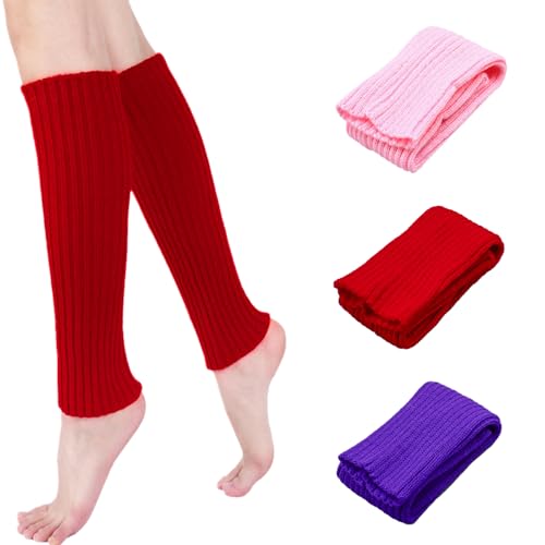 Jambières tricotées femmes et filles : lot de 3 paires style années 80