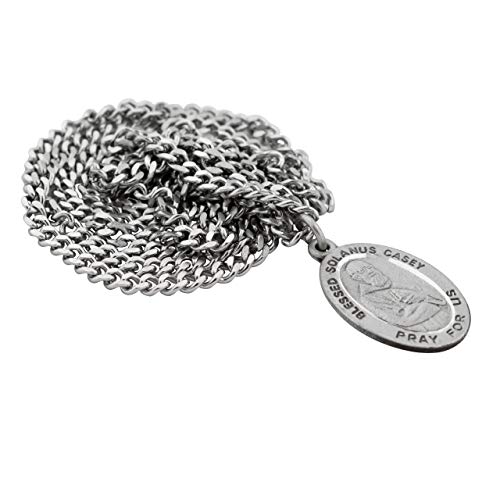 Venerare Blessed Solanus Casey Medal | Silver-Tone Medal and Chain | Includes Information and Prayer Card | Great Gift for First Communion and Confirmation | Made in Italy2