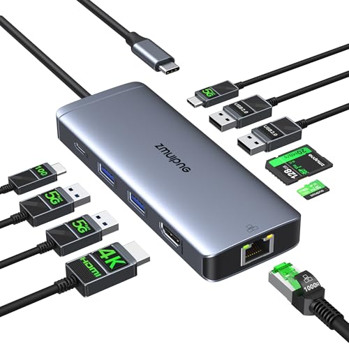 15 in 1 Docking Station with 8K DP+4K HDMI & 10 in 1 USB C Hub Ethernet