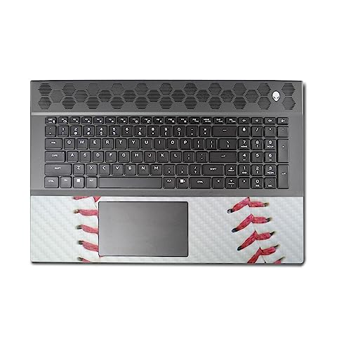 Image of MightySkins Carbon Fiber Skin Compatible with Alienware M18 R1 (2023) Full Wrap Kit - Baseball Closeup | Protective, Durable Textured Carbon Fiber Finish | Easy to Apply | Made in The USA