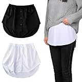 Blusenverlängerung Damen, Blusenrock, Pullover Verlängerung Damen, 2 Stück In Weiß Schwarz Größe M Für Frühling Sommer Mini Underskirt