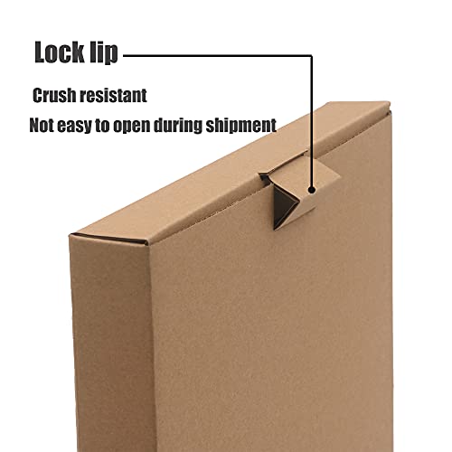 10 Pack 9.25"X 9.4"X 1.5" Flat Shipping Boxes, Brown Kraft Corrugated Cardboard Mailer Boxes, Recycable, Mailing And Storing #TOP1