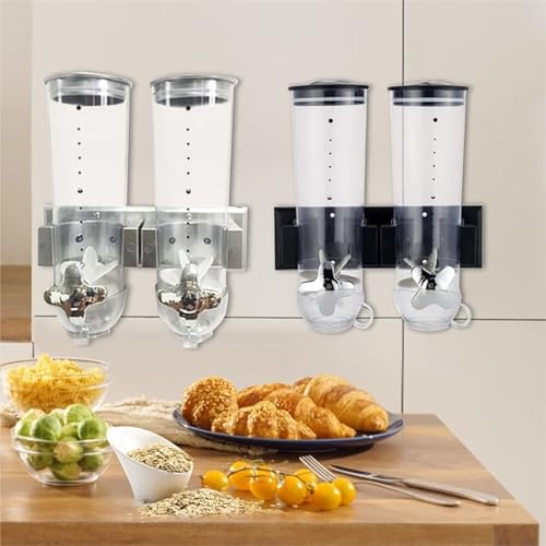 Dispenser per cereali, contenitore per riso da parete, contenitore multi-scomparto per snack e cereali, design ermetico