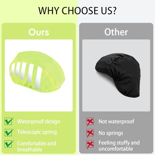 3 Stück Regenschutz Fahrradhelm Wasserdicht, Regenhaube Fahrradhelme Regenüberzug, Fahrrad Regenschutz für Fahrradhelm überzug Wasserdicht Reflektierender Helmüberzug Helmschutz für Fahrten Reisen