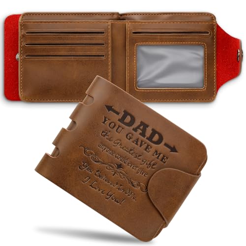 Engraved Wallet Gift for Dad Card and Cash Holder Dad Purse Faux ...
