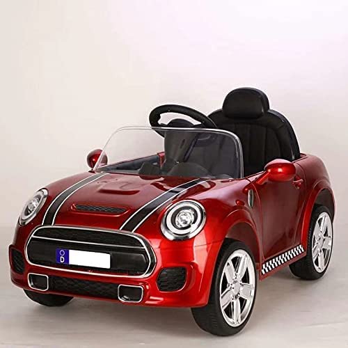 PEKECARS Coche Eléctrico para niños Estilo Mini 12V Mando radiocontrol Rojo Metalizado. para Edades de 1 a 4 años