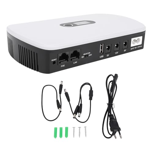 UPS batería de respaldo con protección contra sobretensiones y pantalla LCD de 10400mAh 5