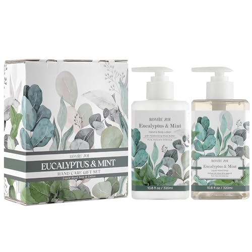 ROMIIE ZOI Eucalyptus Mint Liquid Hand Soap and Lotion - 320ml / 10.8 Fl Oz Each - Invigorating Zest Gentle on Hands