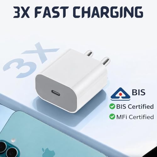 Image of HESPA 20W Fast Charging Adapter with 2 Meter Cable | Original Like Fast Speed | 6 Months Warranty | Compatible with iPhone 14, 13, 12, 11, X, XR, 8 & Others