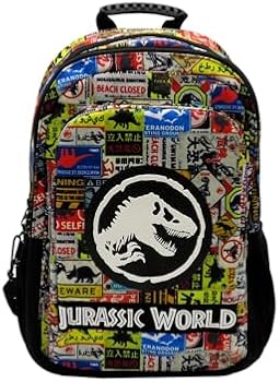 Jurassic World kinderrugzak, aanpasbaar aan trolley, grijs, officieel product (CyP Brands), Grijs, Eén maat Jurassic World kinderrugzak, aanpasbaar aan trolley, grijs, officieel product (CyP Brands), Grijs, Eén maat