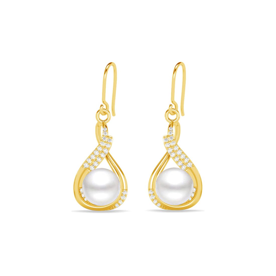 CLARA 925 Sterling Silver Esin Real Pearl Drop Earrings | Gold Plated, Swiss Zirconia |Gift for Women and Girls (B0DFMDQ1RJ) Amazon Price History, Amazon Price Tracker