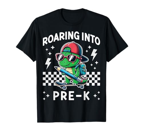 Roaring Into Pre-K Dinosaur I'm Ready for PreK Boy Girl Funny T-Shirt