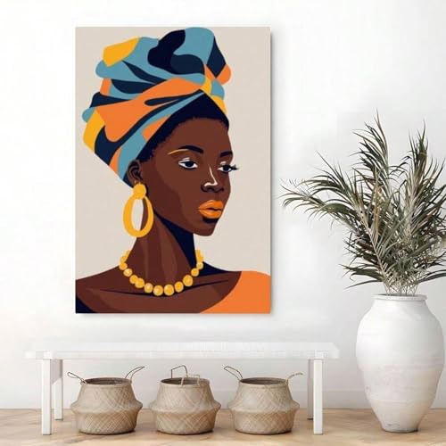 Art mural africain grand format 60x80cm sans cadre