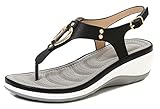 zehentrenner keilabsatz schwarz  Solshine Damen Flip-Flops Keilabsatz Sandalen Zehentrenner D137 Schwarz 37EU
