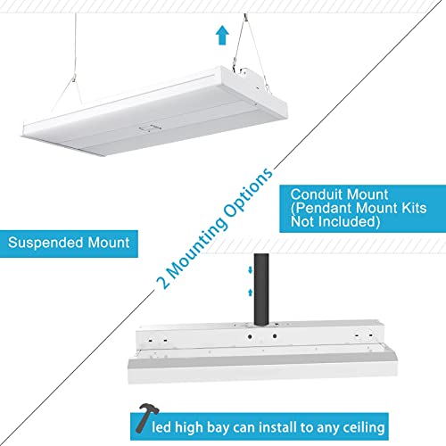 Lightdot 2 Pack Led High Bay Shop Light, 2Ft (Large Area Illumination) 150W [Eqv.600W Mh/Hps] 5000K Commercial Warehouse Linear Hanging Light For Workshop Energy Saving Upto 5600Kw*2/5Yrs(5Hrs/Day) #TOP4